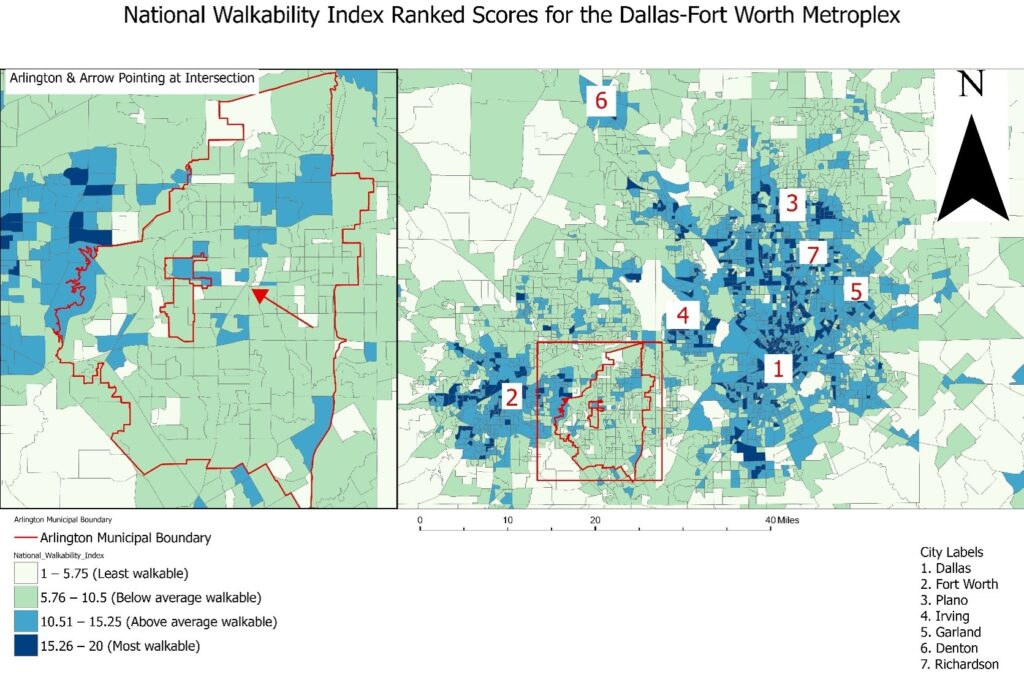 national walkability index dfw