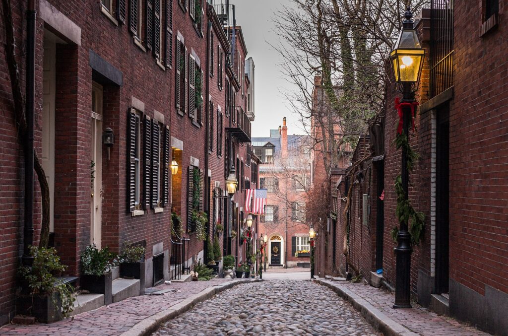 acorn street, beacon hill, boston